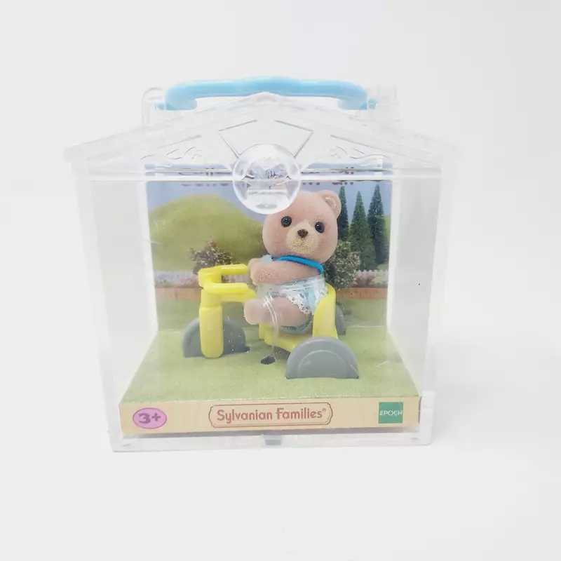 Figurine Sylvanian Families Valisette Bébé Ourson et son tricycle