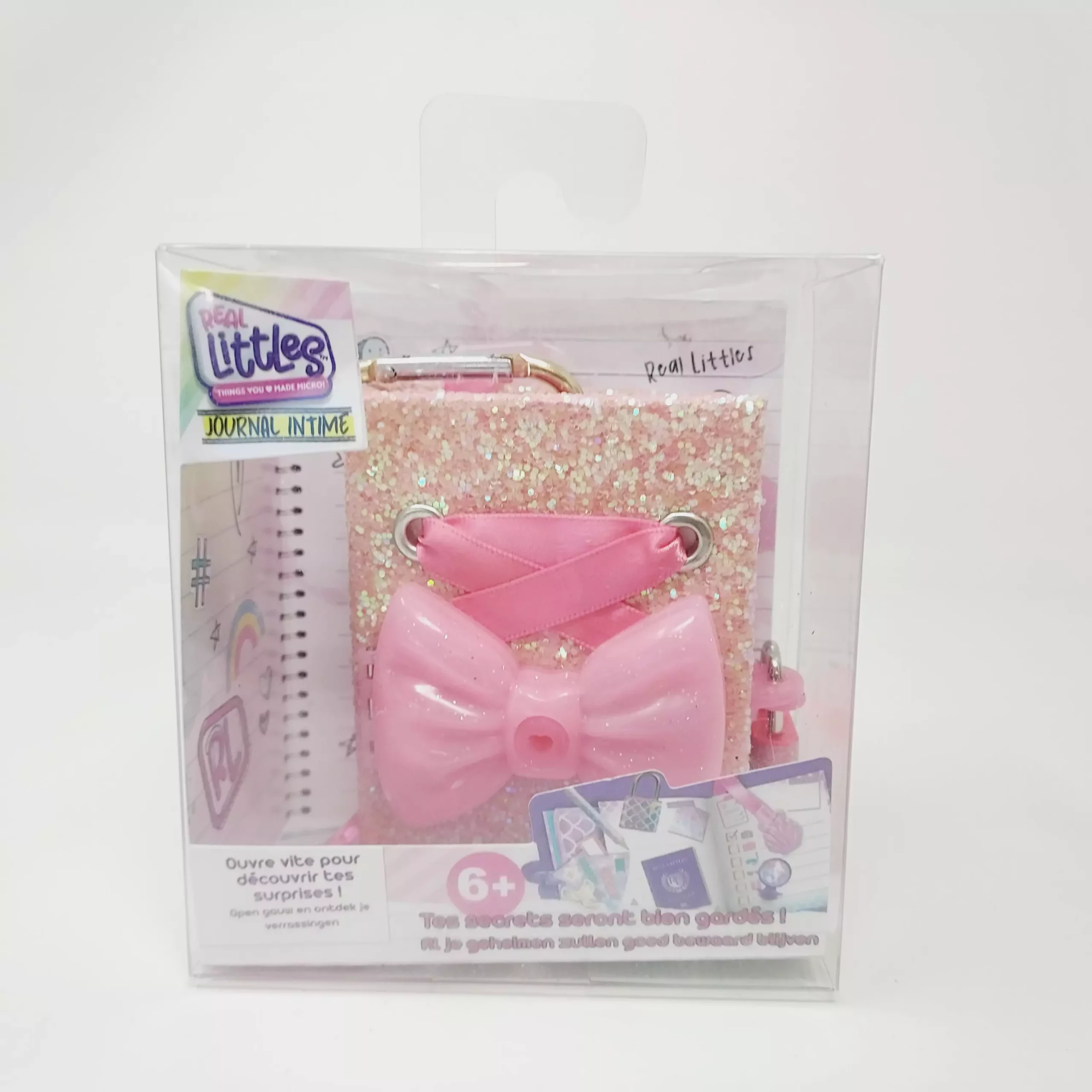 Real Littles Mini Journal intime Nœud Rose à paillettes accessoire à accrocher